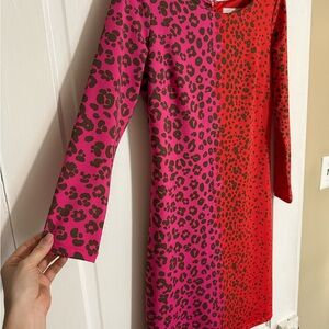 Pink and Red Leopard Print Dress